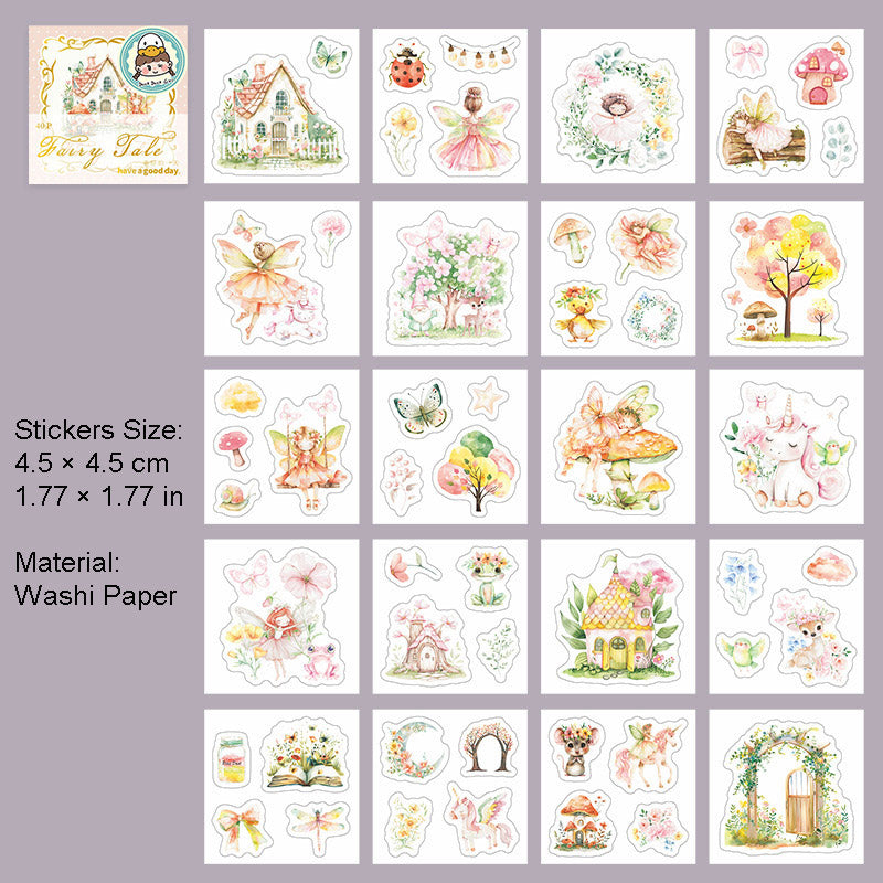 40 Sheets Fairy Theme Washi Stickers Book XGTH