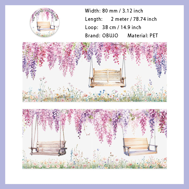 1 Roll Garden Swing Theme PET Tape YQDQQ