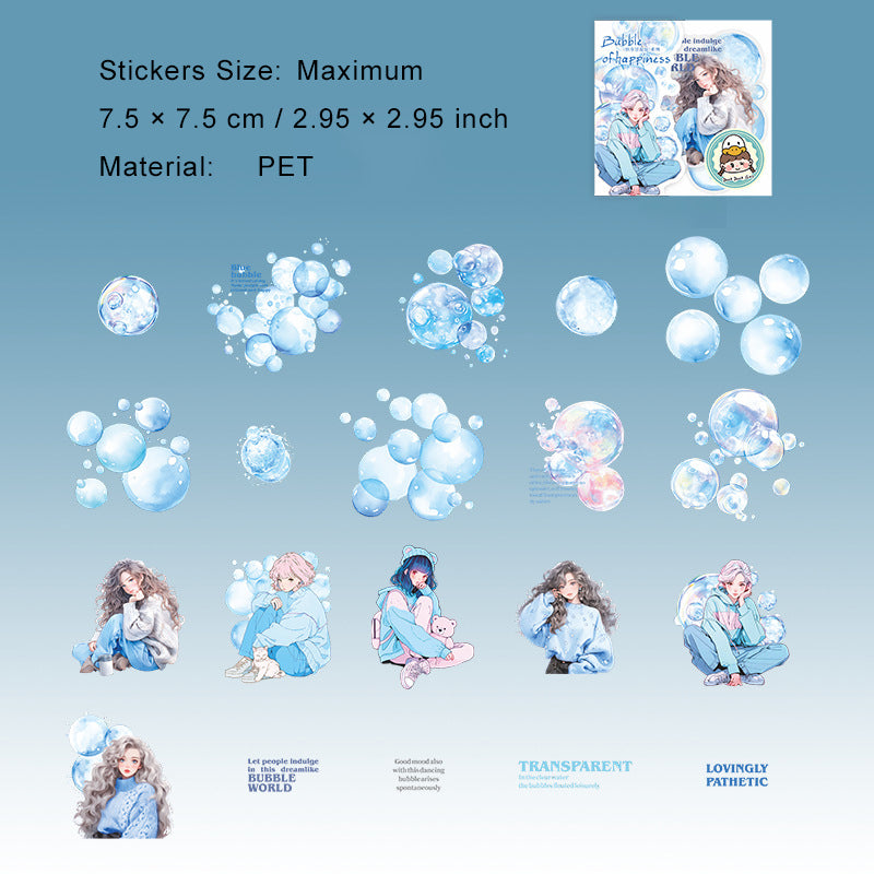 20 Pcs Bubble and Girl Stickers KLMPP