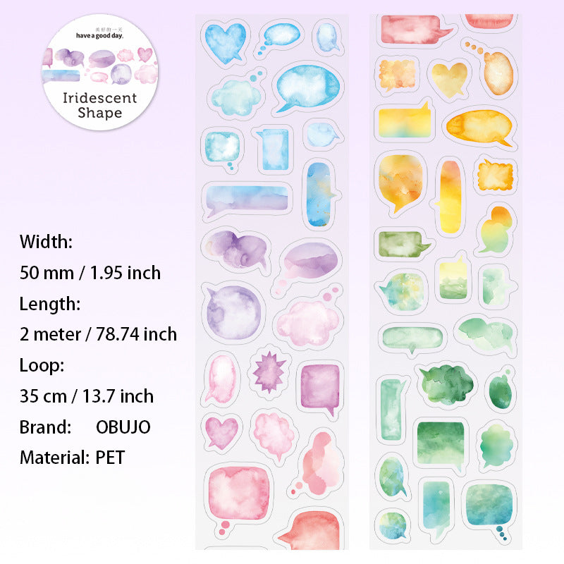 1 Roll Watercolor Dot Heart Star Planner Stickers Tape HCXZ