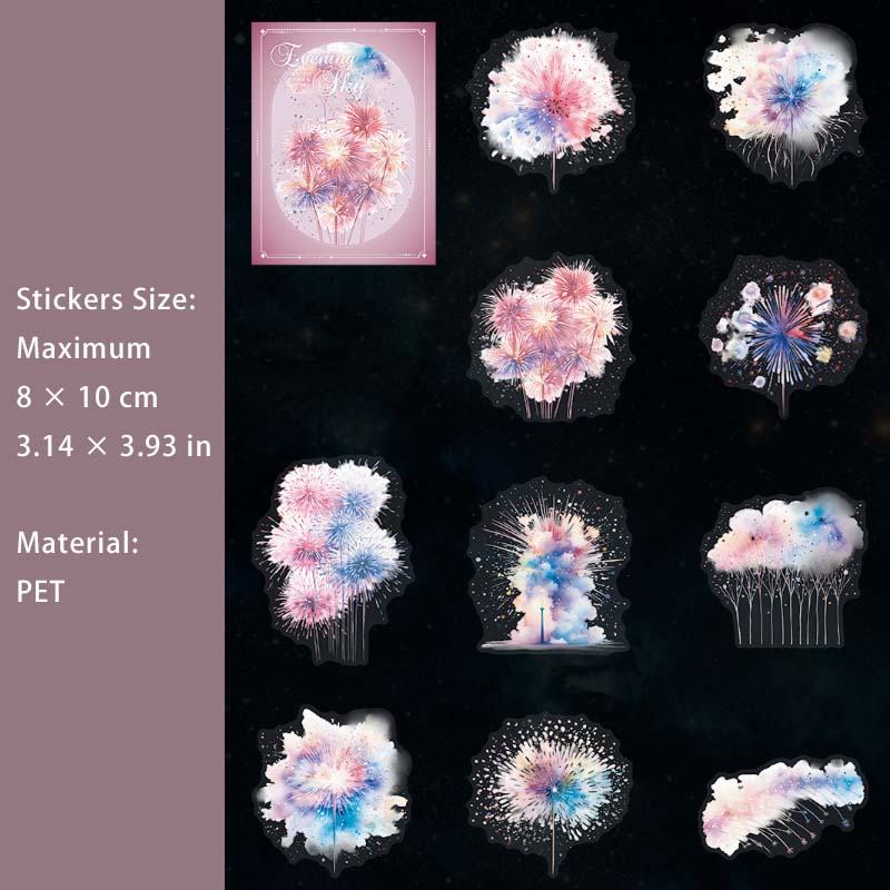 20 Pcs Fantasy Night Sky PET Stickers WKXl