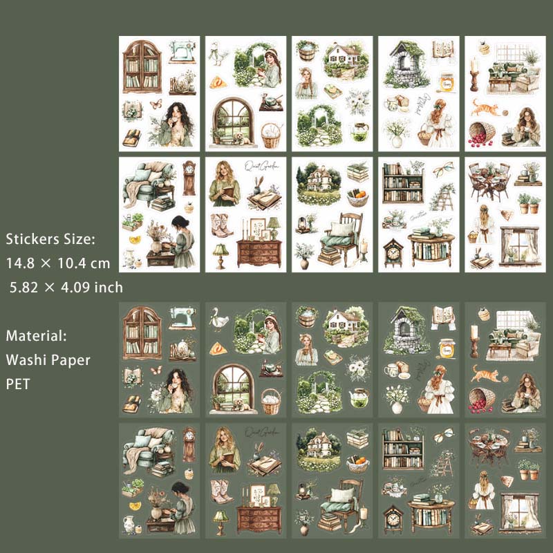 20 Sheets Seasonal Girl Lifestyle Stickers Book SYDSH