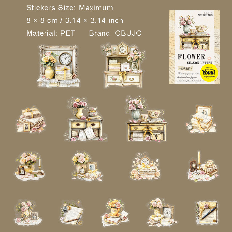 15 Pcs Reading Bookish PET Stickers HJLX