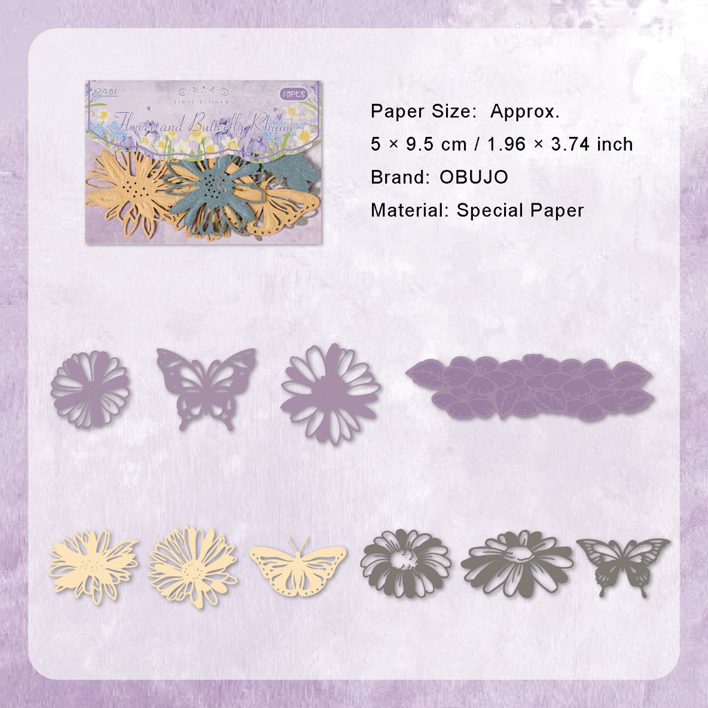 10 Pcs Flower Butterfly Cutout Paper HYQM