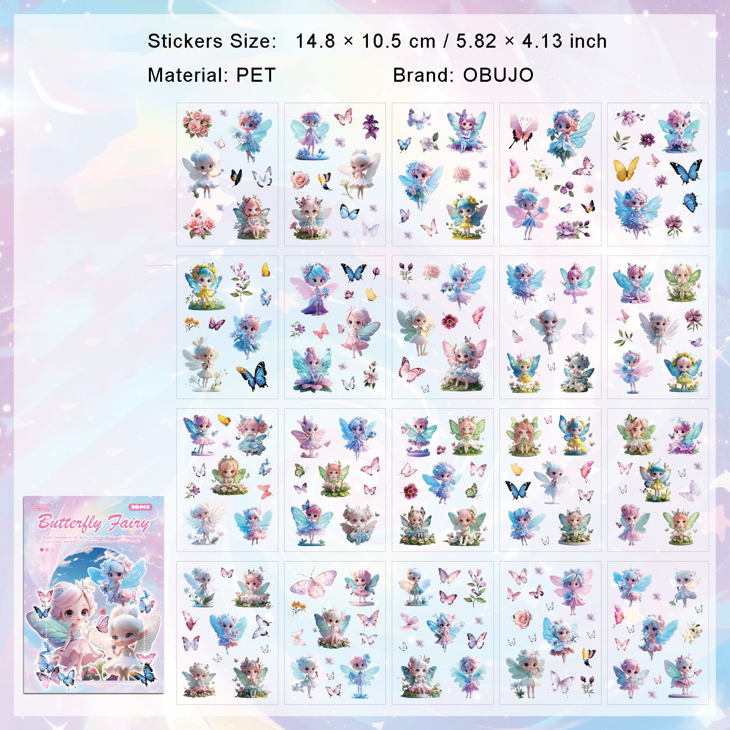 20 Sheets Undersea Animal Stickers Book WXSW