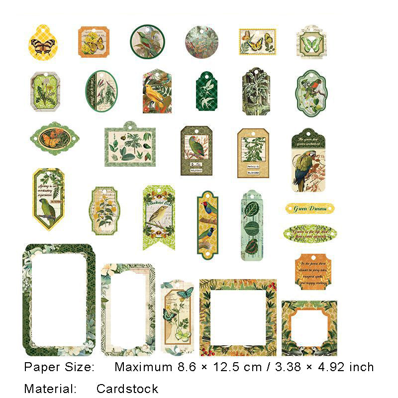 30 Pcs Natural Theme Cardstock Supplies ZRZW