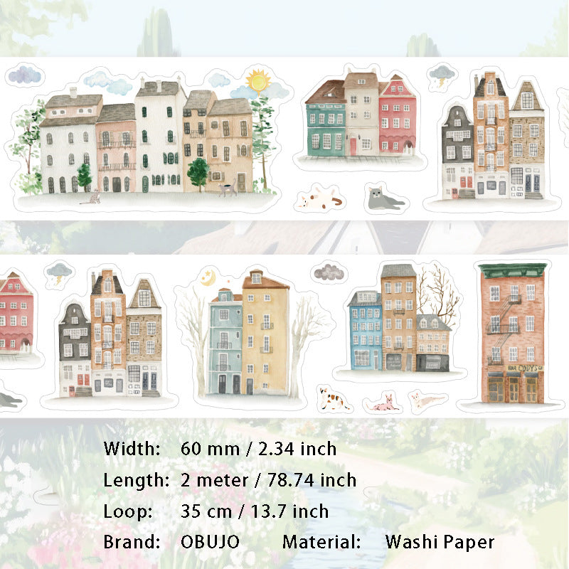 1 Roll Village House Washi Stickers Tape MDCG