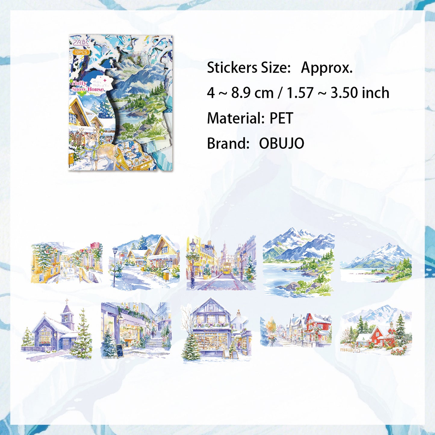 10 Pcs Seasonal Landscape PET Stickers SSQH