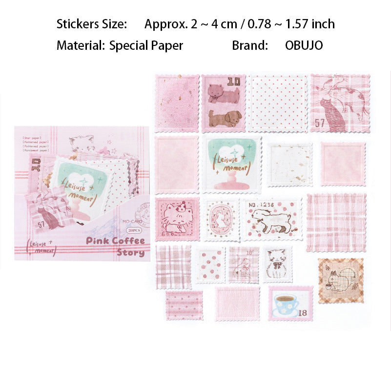 20 Pcs Aesthetic Embossed Journal Stickers YSJS