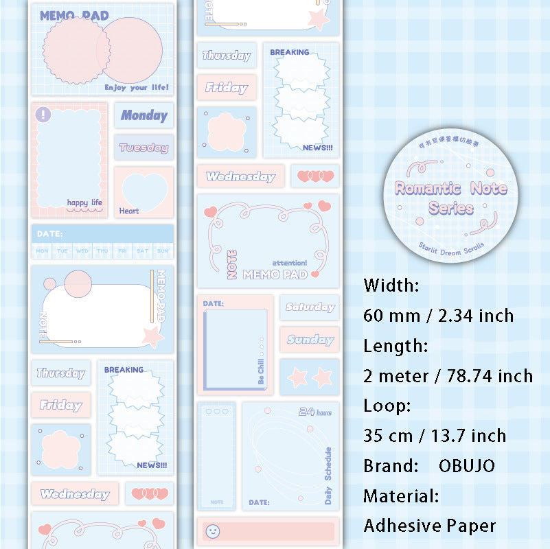 1 Roll Creative Planner Note Stickers LMSZ