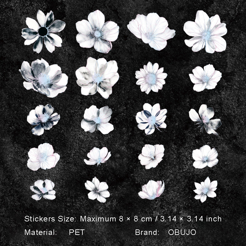 20 Pcs Gold Foil Flower PET Stickers GXHH