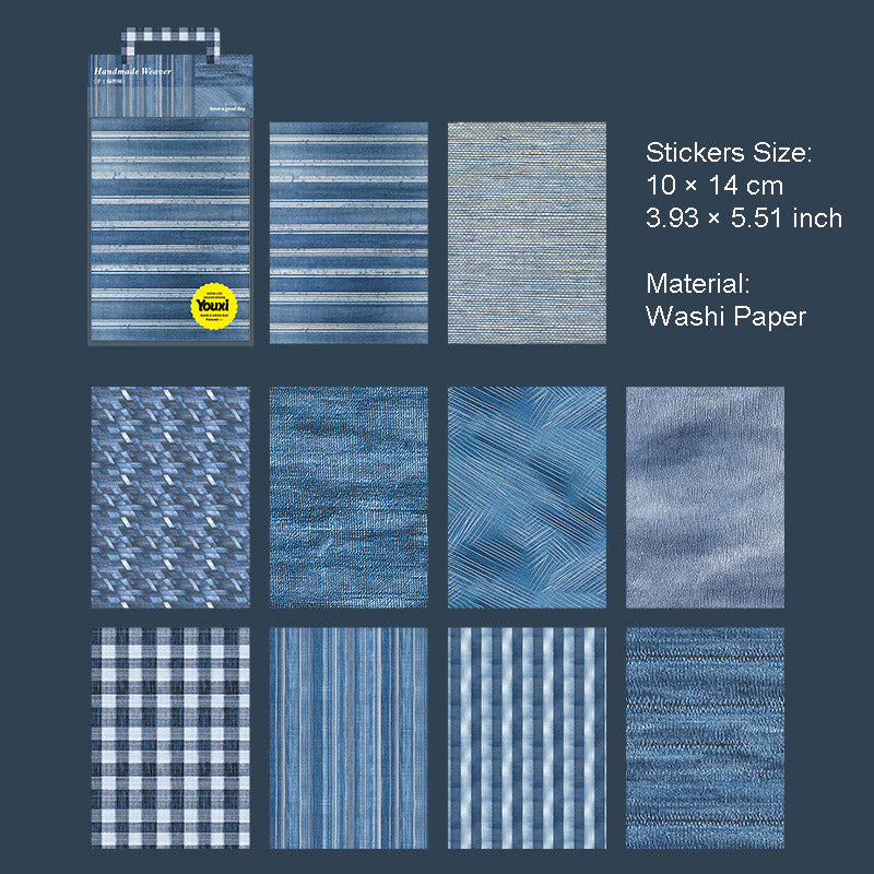 10 Pcs Cloth Texture Washi Stickers SGBZS