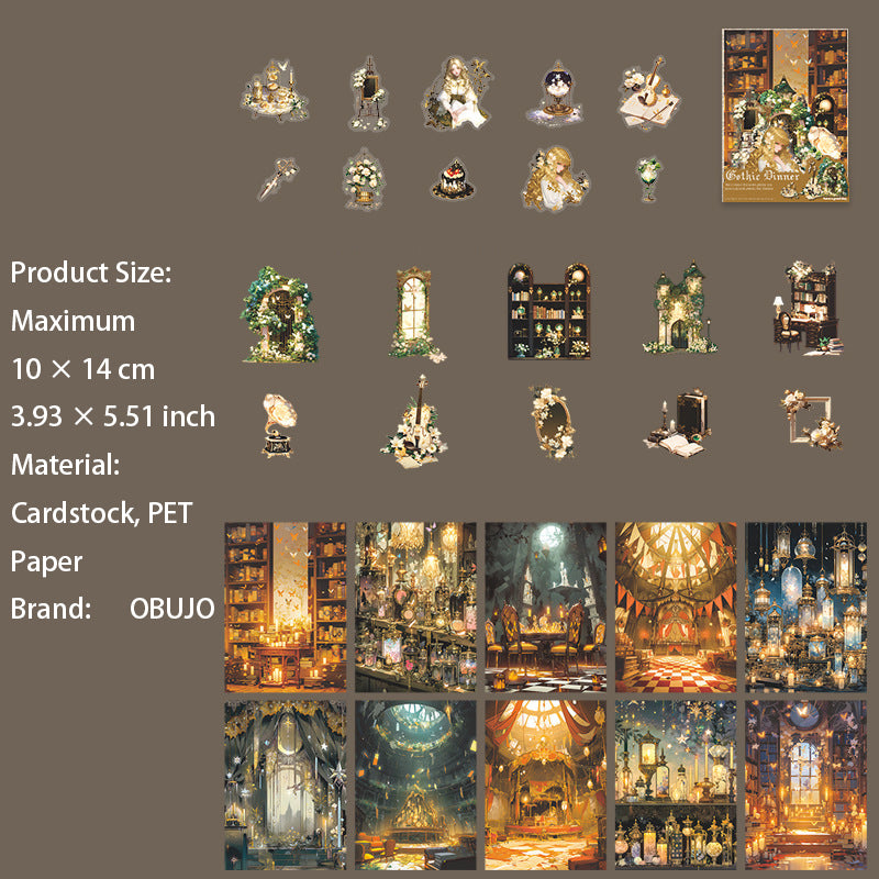 30 Pcs Gothic Paper and Stickers Kit GTWY