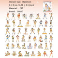 50 Pcs Holiday Girl PET Sitckers NNZM