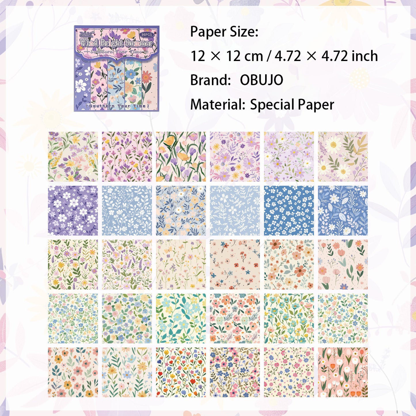 30 Sheets Botanical Journal Paper Pad NXSG
