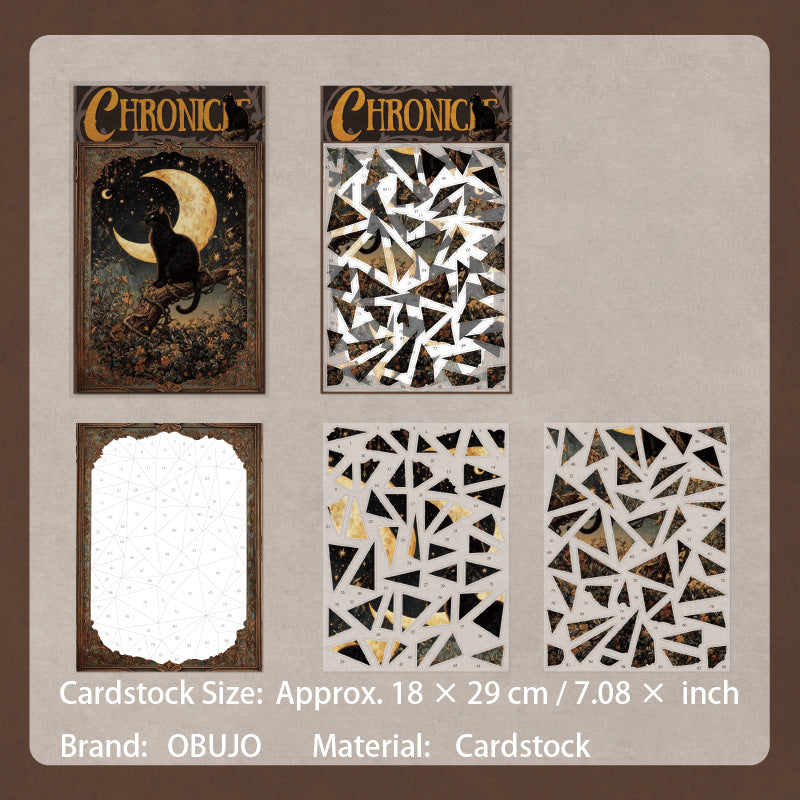 Cat Themed Vintage DIY Puzzle Stickers MDJN