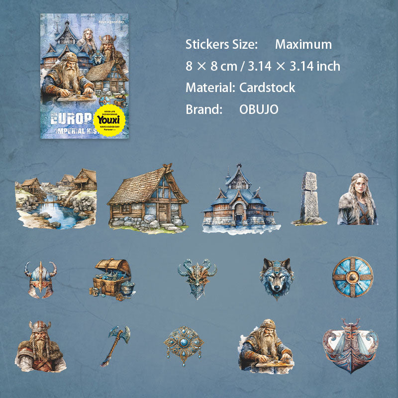 15 Pcs Retro Cardstock Stickers OZHS