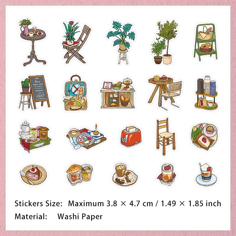 40 Pcs Home Life Washi Stickers HWXN