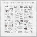 6 Sheets Quote PET Stickers YRQY