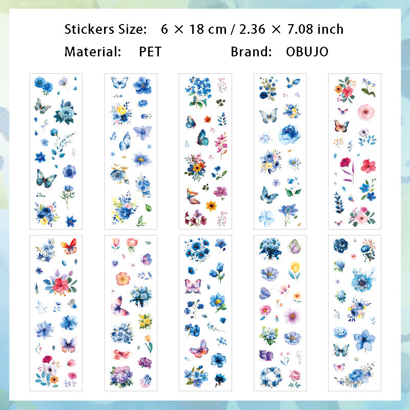 10 Sheets Flower PET Stickers LGHY