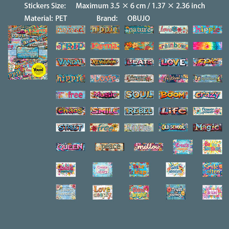 100 Pcs Quote Word Stickers ZYSP