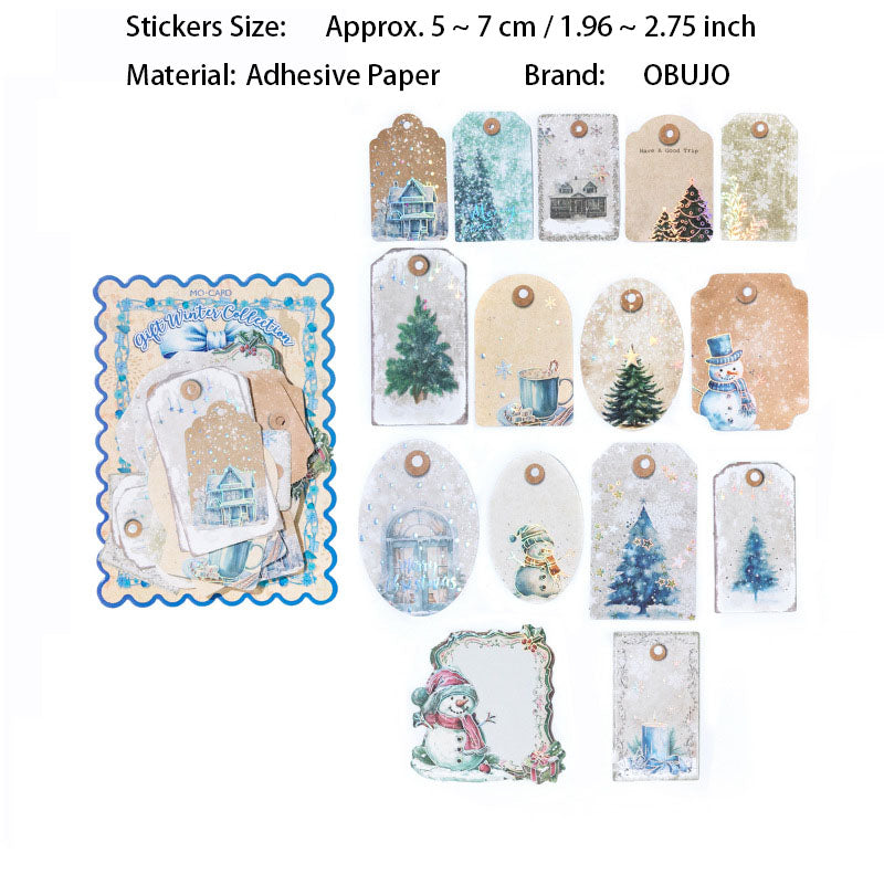 30 Pcs Gold Foil Christmas Themed Stickers SDGB