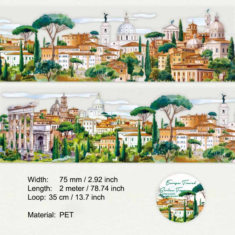 1 Roll Europe Travel Theme PET Tape HOLX