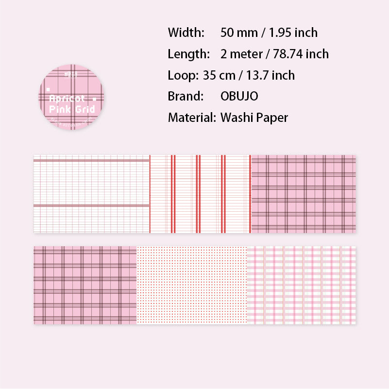 1 Roll Basic Grid Washi Tape GJLB