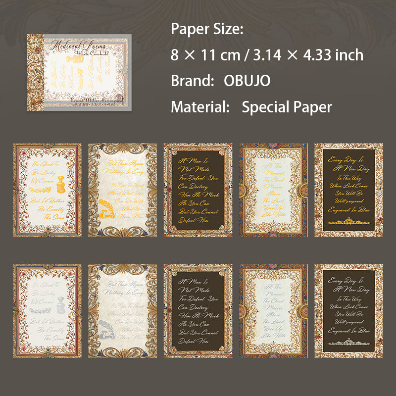 10 Pcs Vintage Literature Themed Journal Paper ZSJSP