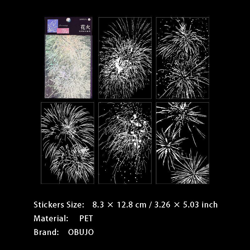 10 Pcs Firework Tree PET Stickers LMSX