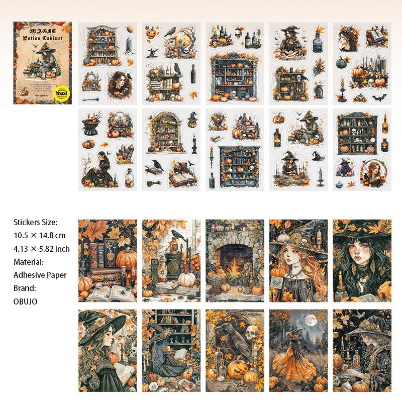 20 Sheets Magic Journal Paper and Stickers Kit MFYC