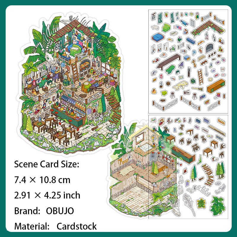 3D Shop Scene DIY Stickers Kit JRYYZ35