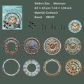 15 Pcs Vintage Clock Themed Stickers ZDSG