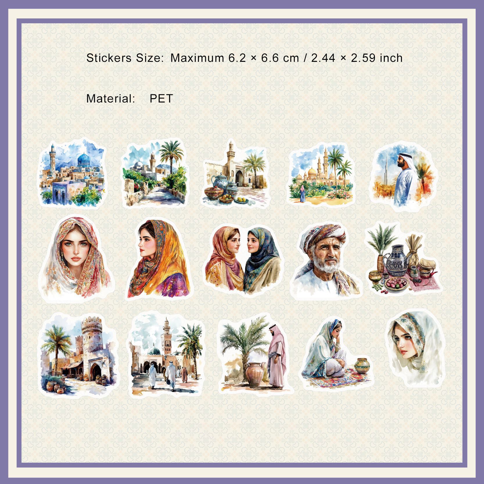 30 Pcs Egypt Theme PET Stickers YYFQ