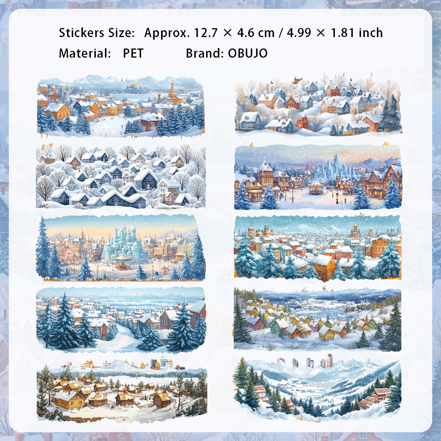 10 Pcs Seasonal Landscape PET Stickers JXJY