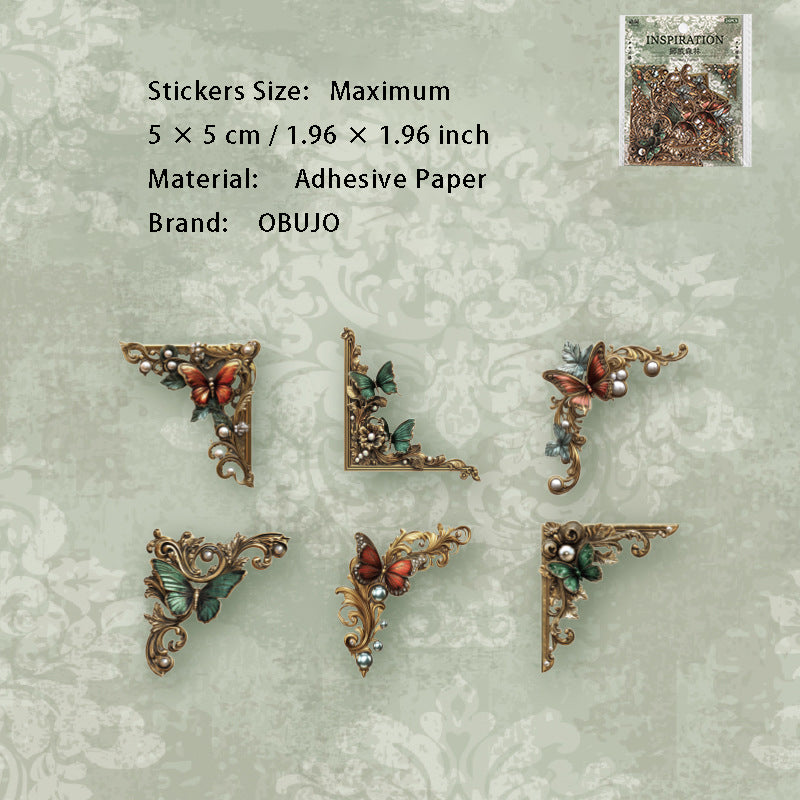 24 Pcs Vintage Corner Stickers LGMS