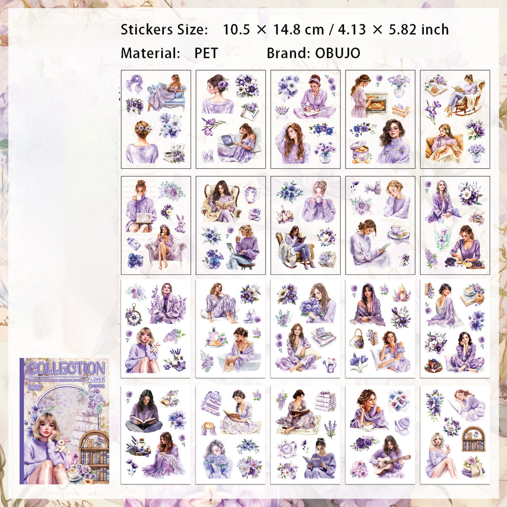 20 Sheets Flower Girl Stickers Book YMHM