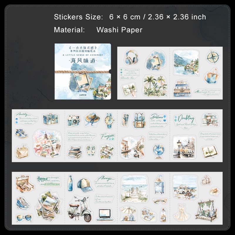 10 Sheets Life Style Washi Stickers Book YDDYSG