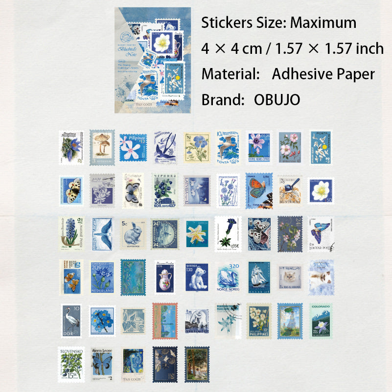 100 Pcs Vintage Natural Post Stamp Stickers YPSCJ