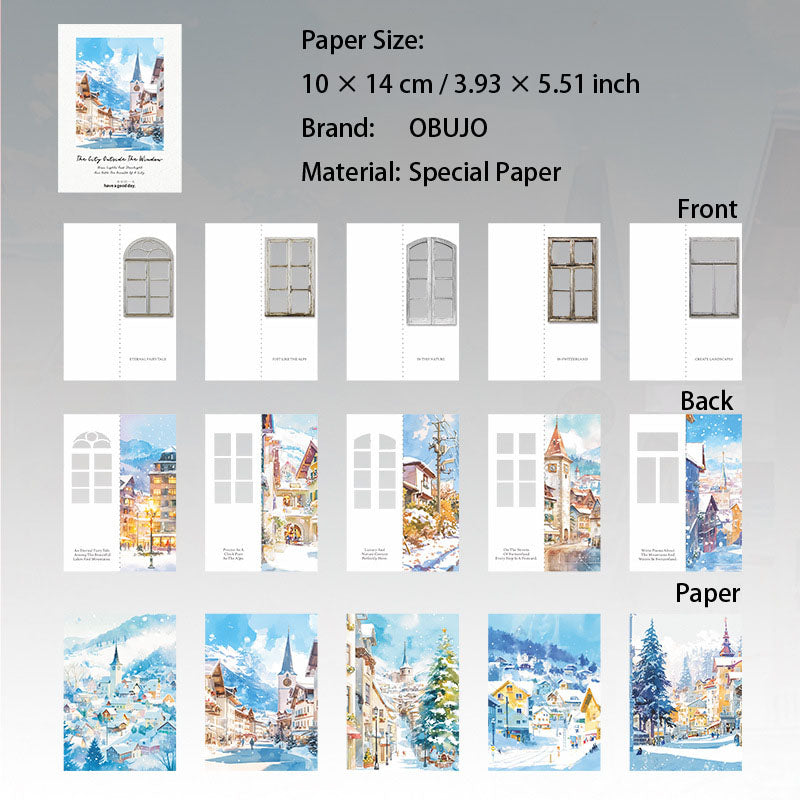 10 Pcs Windows Landscape Journal Paper CWCSFJ
