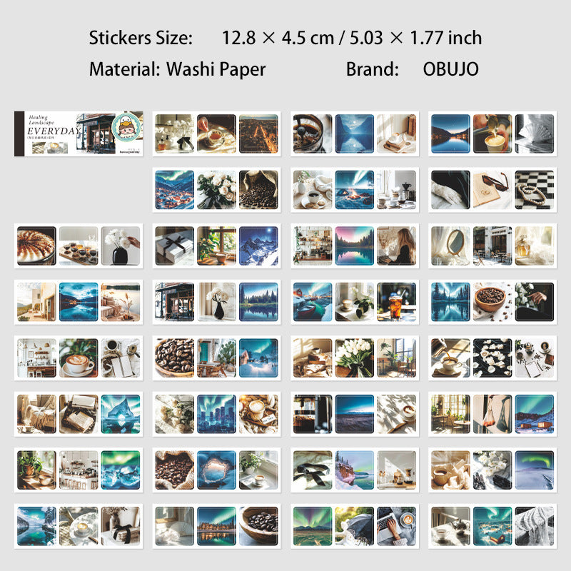 30 Sheets Landscape Washi Stickers Book MRZYFJ