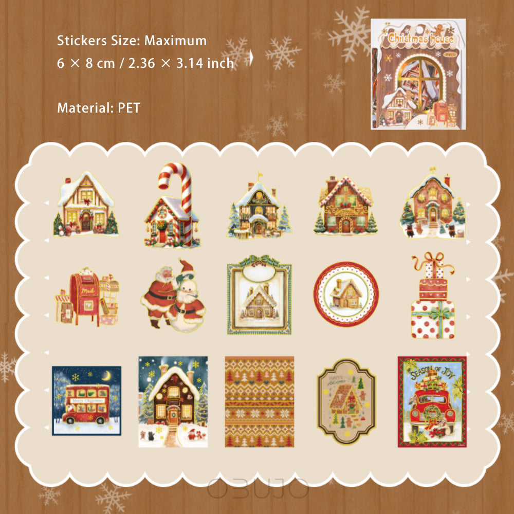 15 Pcs Christmas PET Stickers SDXQ