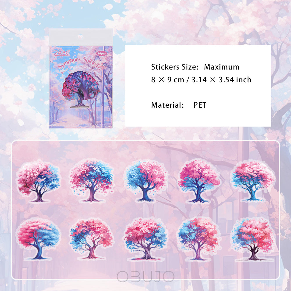 10 Pcs Seasonal Tree Stickers QMSY