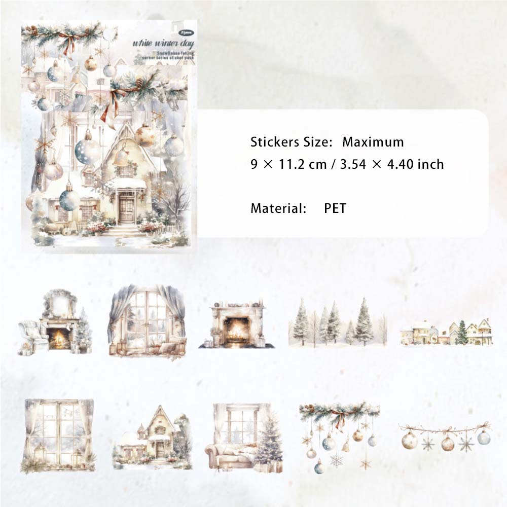 20 Pcs Winter House Window PET Stickers XHPLJL