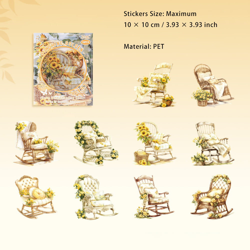 10 Pcs Garden Chair PET Stickers NFYY