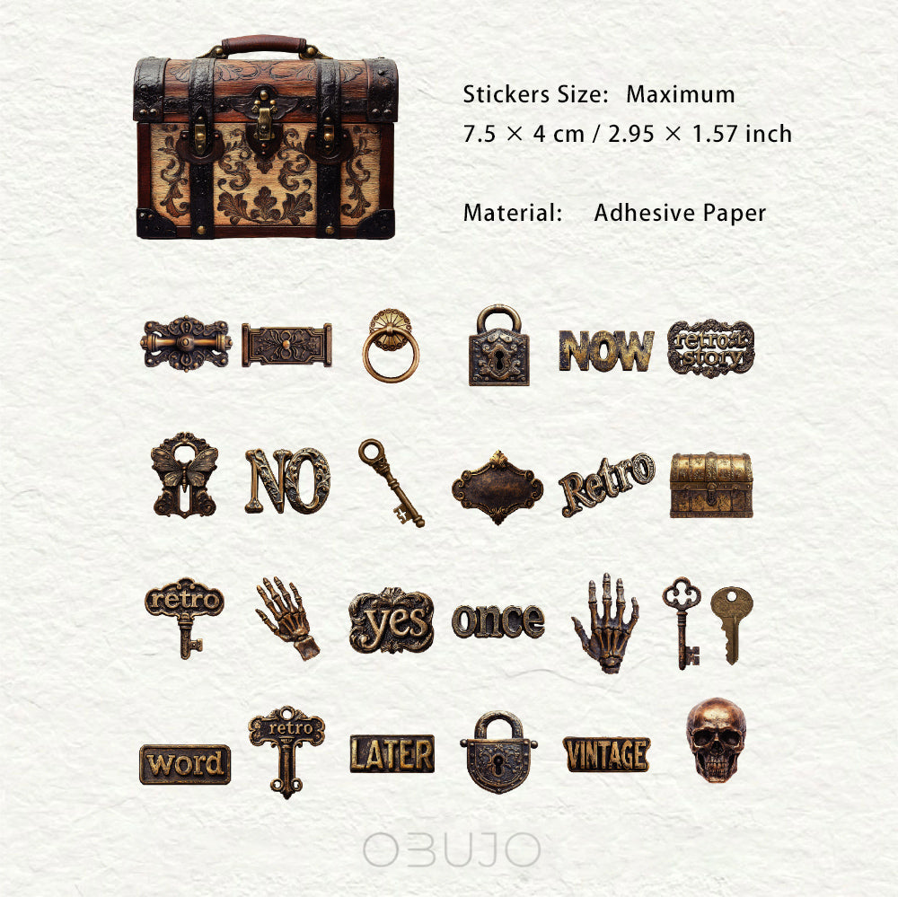 25 Pcs Antique Vintage Sitckers LWJX