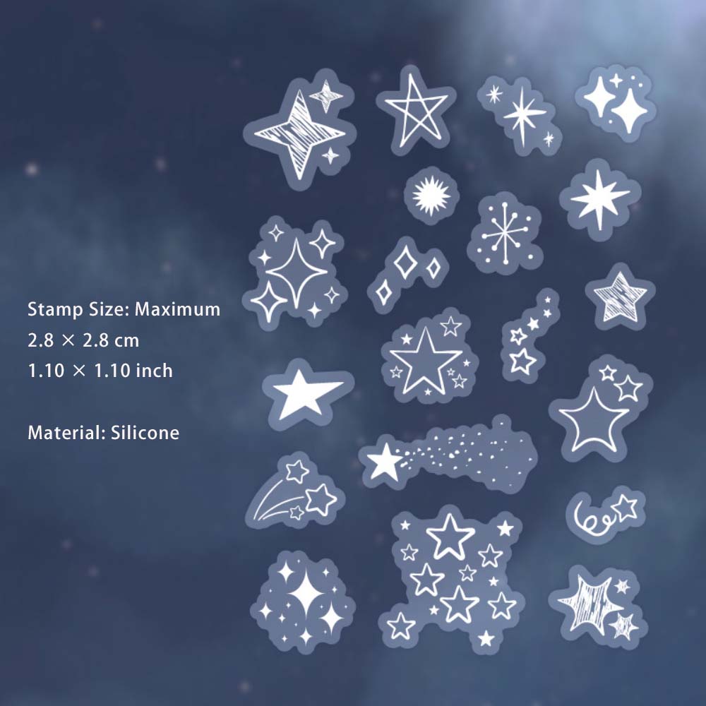 20 Pcs Firework Snowflake Silicone Stamp SLRC