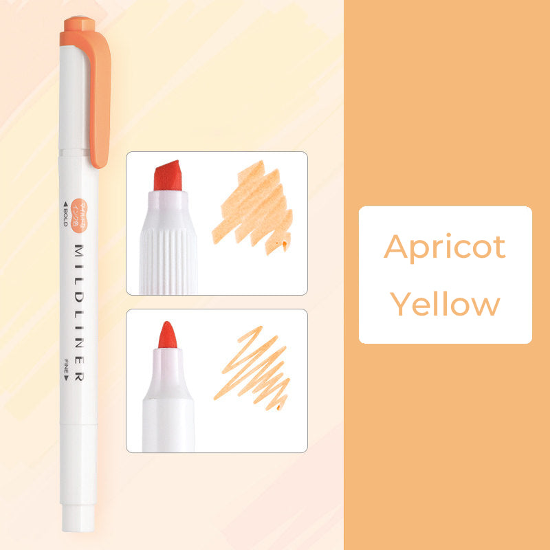 Zebra Mildliner WKT7 Double-Sided Highlighter - Mild Apricot Yellow