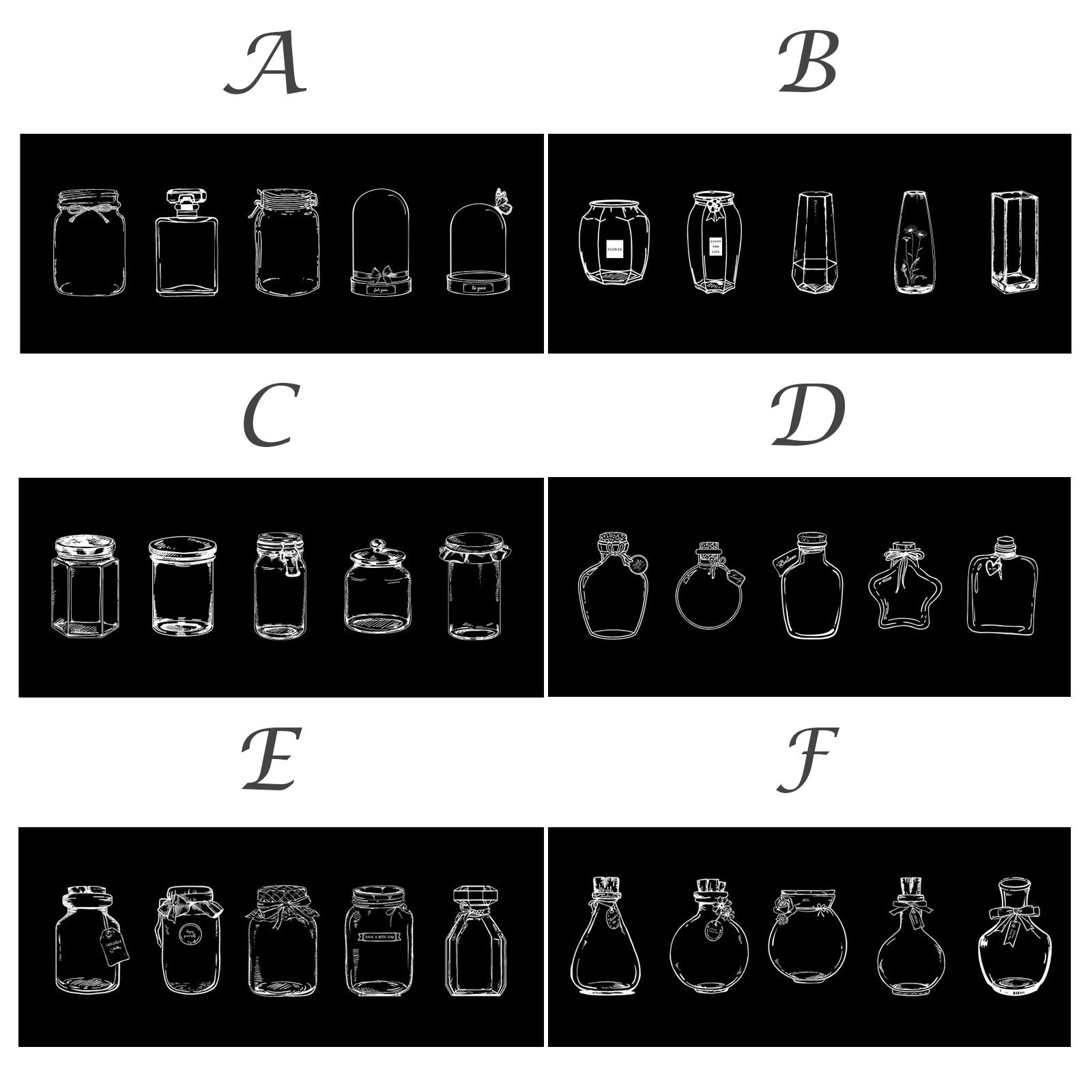 20 Pcs Bottle Jar PET Stickers MXSCJ