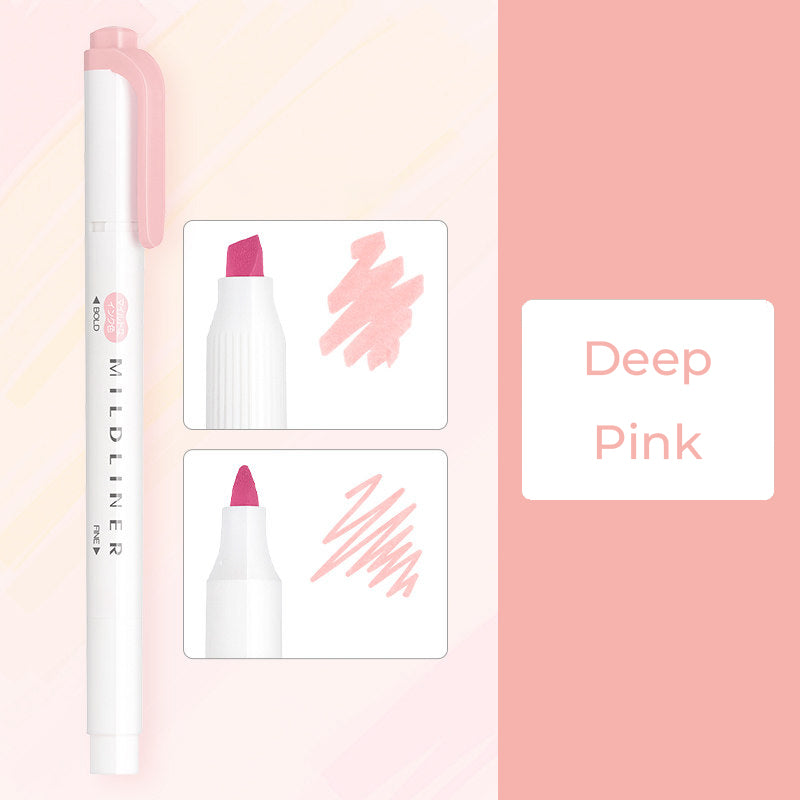 Zebra Mildliner WKT7 Double-Sided Highlighter - Mild Deep Pink